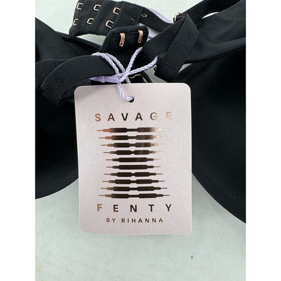 Savage Fenty Xssence T-Shirt Bra Size 32B Black Sexy Cutout Underwire NWT - Picture 8 of 16